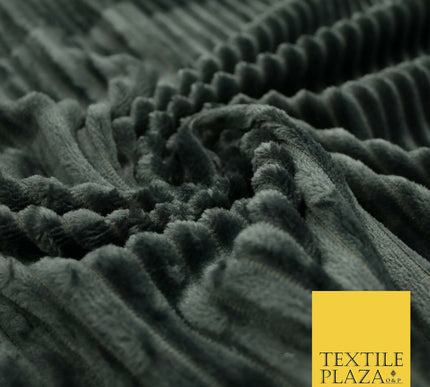 Premium Super Soft Ribbed Line Striped Cuddle Fleece Fabric Blankets Dress Craft