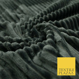 Premium Super Soft Ribbed Line Striped Cuddle Fleece Fabric Blankets Dress Craft