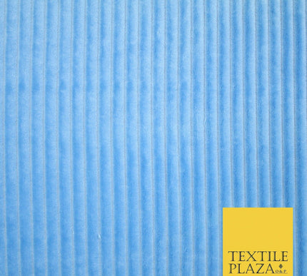 Premium Super Soft Ribbed Line Striped Cuddle Fleece Fabric Blankets Dress Craft