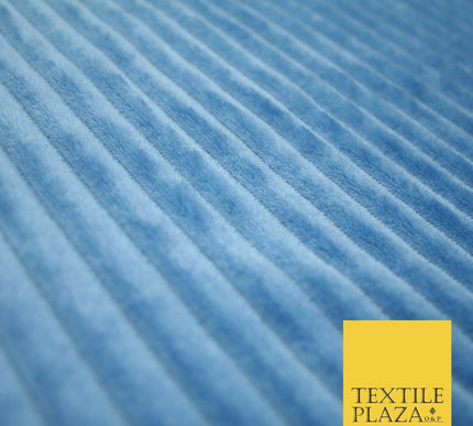 Premium Super Soft Ribbed Line Striped Cuddle Fleece Fabric Blankets Dress Craft