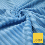 Premium Super Soft Ribbed Line Striped Cuddle Fleece Fabric Blankets Dress Craft