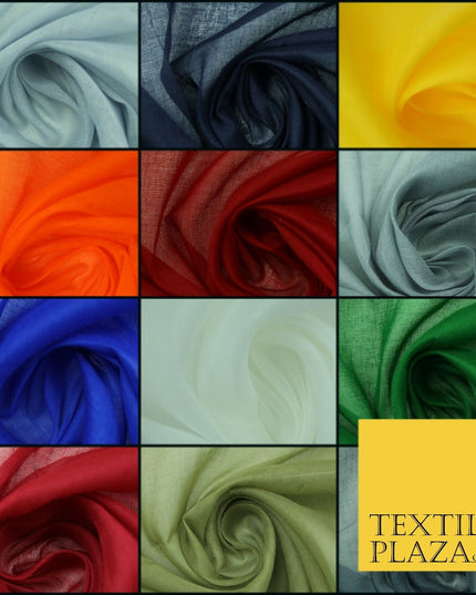 Plain Weave 100% COTTON MUSLIN MALMAL Soft Fabric Material F74 ALL COLOURS 44"