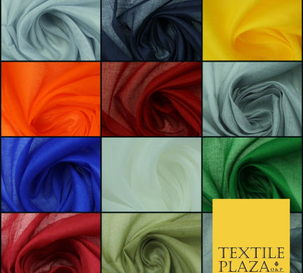 Plain Weave 100% COTTON MUSLIN MALMAL Soft Fabric Material F74 ALL COLOURS 44"