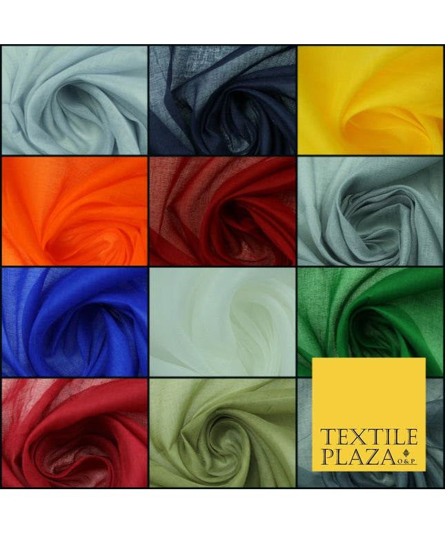 Plain Weave 100% COTTON MUSLIN MALMAL Soft Fabric Material F74 ALL COLOURS 44"