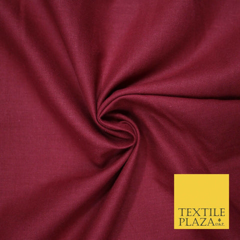 Cherry Maroon Red Premium Plain Cotton Linen Fabric Material Fashion Craft 5158