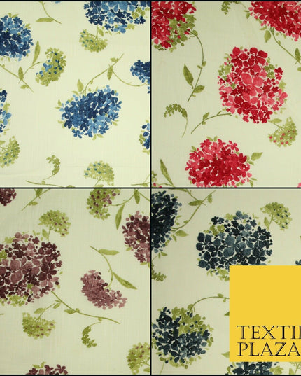 Chrysanthemum Flower Summer Luxury 100% Pure Printed Floral Cotton Linen Fabric