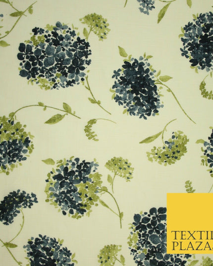 Chrysanthemum Flower Summer Luxury 100% Pure Printed Floral Cotton Linen Fabric