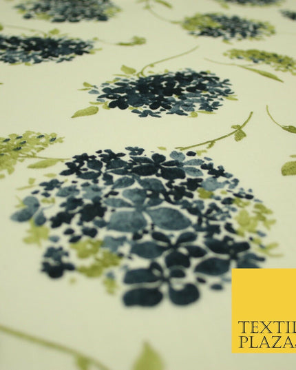 Chrysanthemum Flower Summer Luxury 100% Pure Printed Floral Cotton Linen Fabric