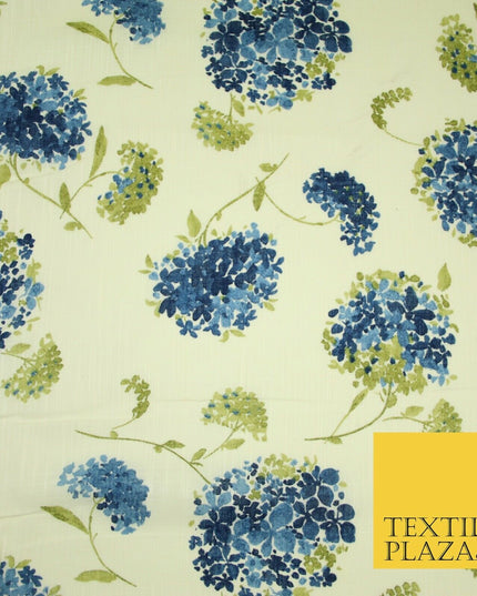 Chrysanthemum Flower Summer Luxury 100% Pure Printed Floral Cotton Linen Fabric