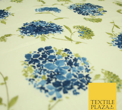 Chrysanthemum Flower Summer Luxury 100% Pure Printed Floral Cotton Linen Fabric