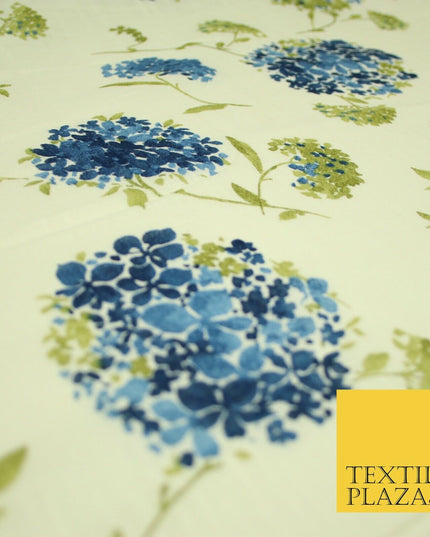 Chrysanthemum Flower Summer Luxury 100% Pure Printed Floral Cotton Linen Fabric