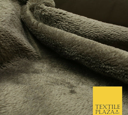 Luxury Super Soft Taupe Brown Plush Suede Backed Short Pile Faux Fur Fabric 1983