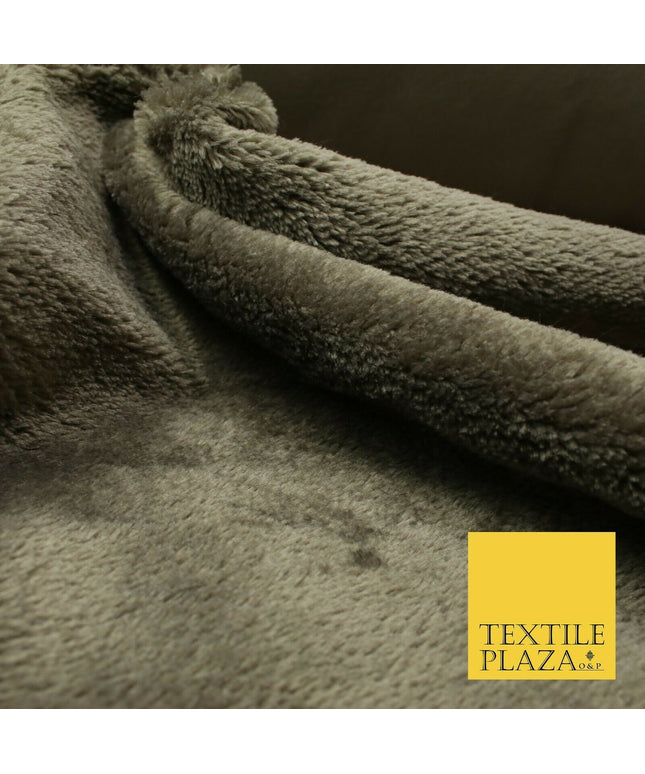 Luxury Super Soft Taupe Brown Plush Suede Backed Short Pile Faux Fur Fabric 1983