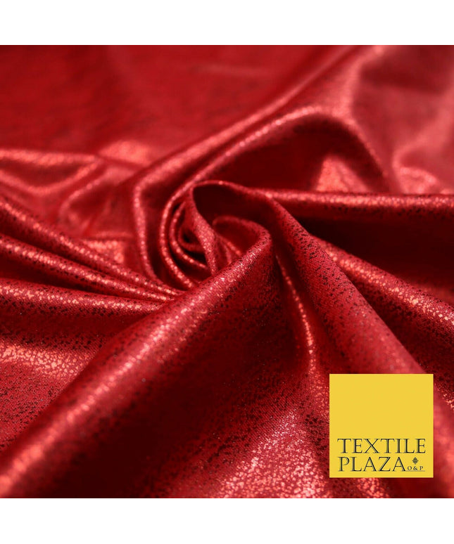 RED Metallic Smoked Micro Snake Print Stretch Jersey Fabric Dress Craft 5088