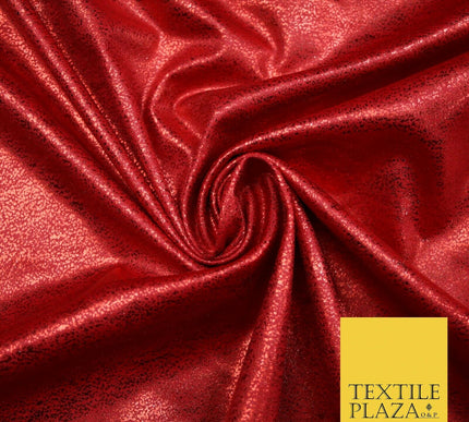 RED Metallic Smoked Micro Snake Print Stretch Jersey Fabric Dress Craft 5088