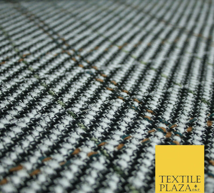 Black White Diagonal Striped Polyester Wool Fabric Material Craft Dress 5079