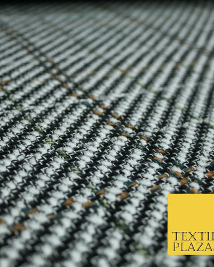 Black White Diagonal Striped Polyester Wool Fabric Material Craft Dress 5079