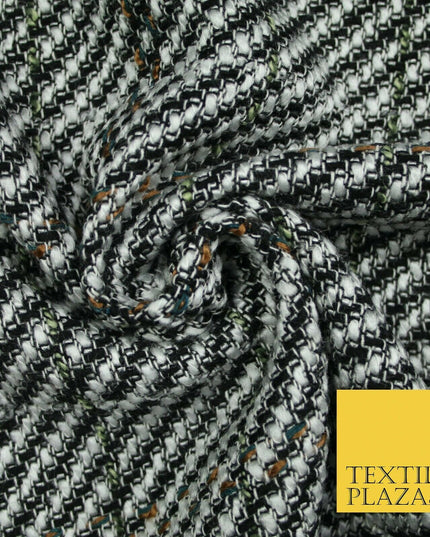 Black White Diagonal Striped Polyester Wool Fabric Material Craft Dress 5079