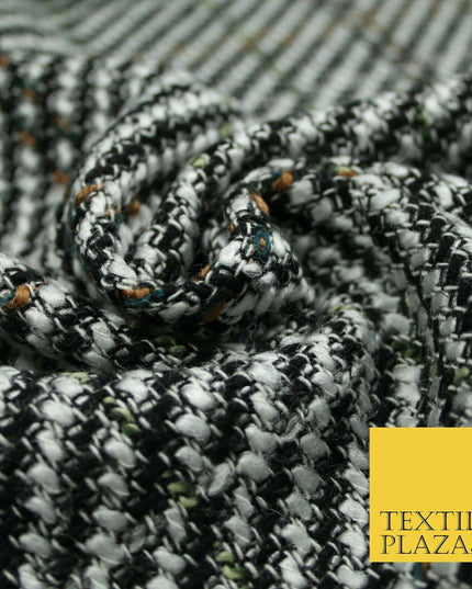 Black White Diagonal Striped Polyester Wool Fabric Material Craft Dress 5079