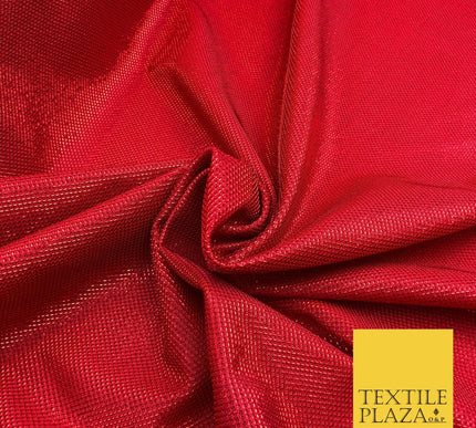 Red Lurex Textured Shimmer Fabric 2 Way Stretch Backdrop Dance Sparkle GG791