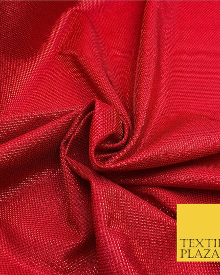 Red Lurex Textured Shimmer Fabric 2 Way Stretch Backdrop Dance Sparkle GG791