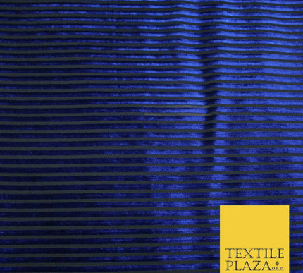 Premium Ribbed Striped Raised Velvet Velour Stretch Black Jersey Dress Fabric