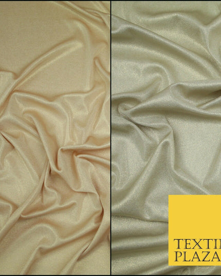 Luxury Nude Peach Champagne Gold Foil Slinky Stretch JerseyDress Fabric Backdrop