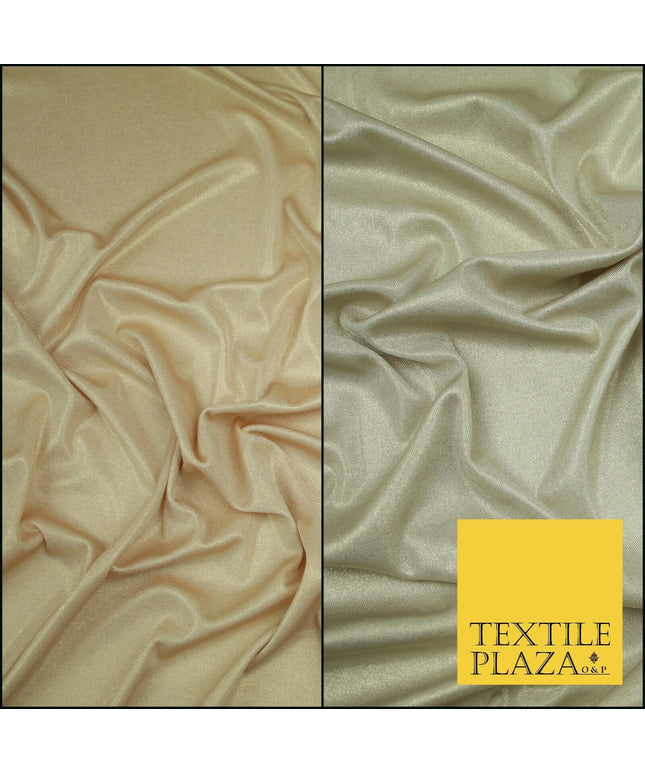 Luxury Nude Peach Champagne Gold Foil Slinky Stretch JerseyDress Fabric Backdrop