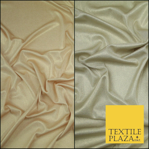Luxury Nude Peach Champagne Gold Foil Slinky Stretch JerseyDress Fabric Backdrop
