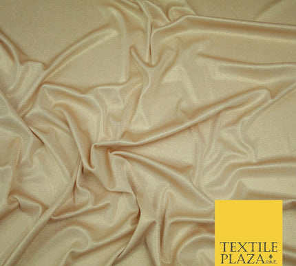 Luxury Nude Peach Champagne Gold Foil Slinky Stretch JerseyDress Fabric Backdrop