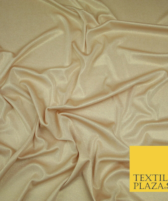 Luxury Nude Peach Champagne Gold Foil Slinky Stretch JerseyDress Fabric Backdrop