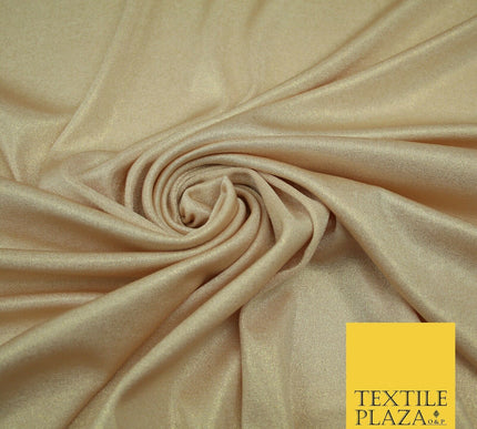 Luxury Nude Peach Champagne Gold Foil Slinky Stretch JerseyDress Fabric Backdrop