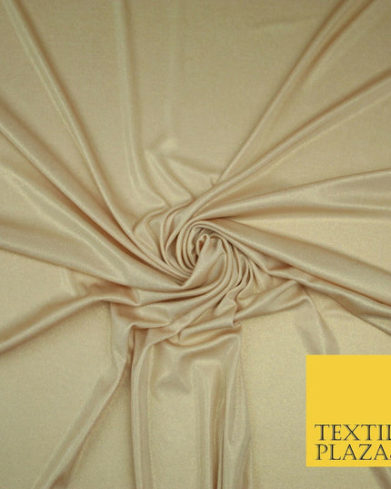 Luxury Nude Peach Champagne Gold Foil Slinky Stretch JerseyDress Fabric Backdrop