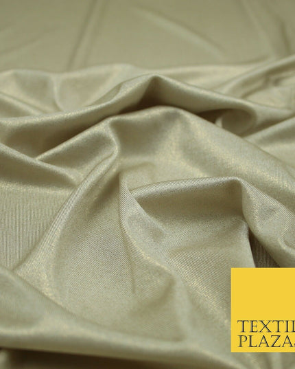 Luxury Nude Peach Champagne Gold Foil Slinky Stretch JerseyDress Fabric Backdrop