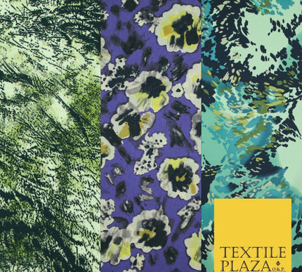 Floral Animal Printed Fine Silky Satin Crepe Polyester Summer Dress Fabric Shiny