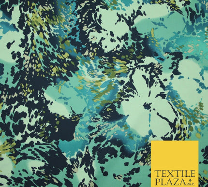 Floral Animal Printed Fine Silky Satin Crepe Polyester Summer Dress Fabric Shiny