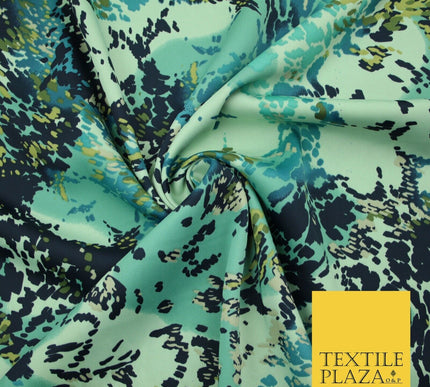 Floral Animal Printed Fine Silky Satin Crepe Polyester Summer Dress Fabric Shiny
