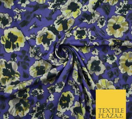 Floral Animal Printed Fine Silky Satin Crepe Polyester Summer Dress Fabric Shiny