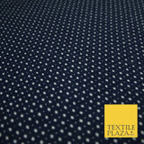 Navy Blue Mini Diamond Pin Dot Winceyette Soft Brushed Cotton Print Fabric 3975