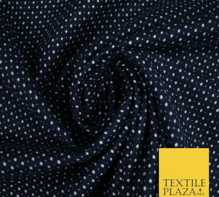 Navy Blue Mini Diamond Pin Dot Winceyette Soft Brushed Cotton Print Fabric 3975