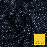 Navy Blue Mini Diamond Pin Dot Winceyette Soft Brushed Cotton Print Fabric 3975