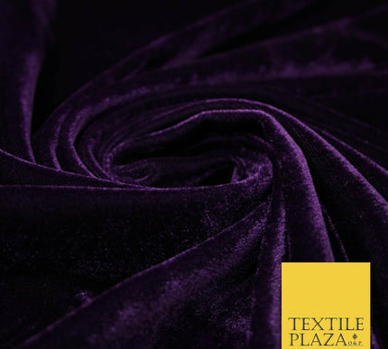 Dark Purple Soft Plain Stretch Velvet Fabric Dress Material Craft- 58" 1900