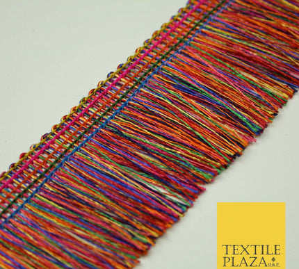 Colourful Multicolour Soft Thread Rainbow Fringe Tassel Trim Border Lace X398