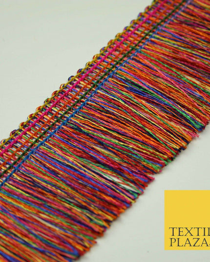 Colourful Multicolour Soft Thread Rainbow Fringe Tassel Trim Border Lace X398