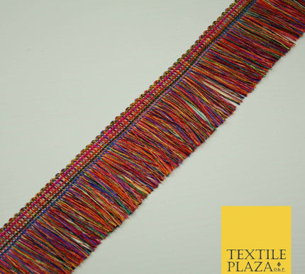 Colourful Multicolour Soft Thread Rainbow Fringe Tassel Trim Border Lace X398