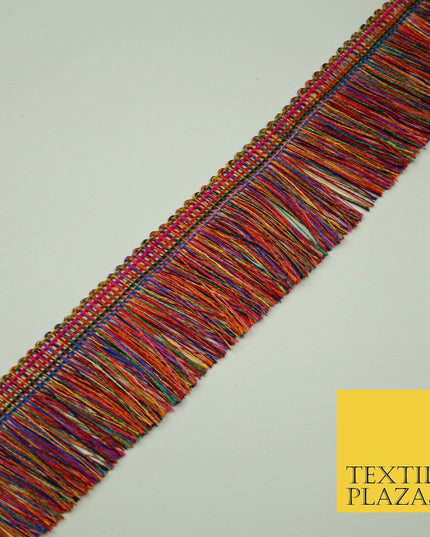 Colourful Multicolour Soft Thread Rainbow Fringe Tassel Trim Border Lace X398