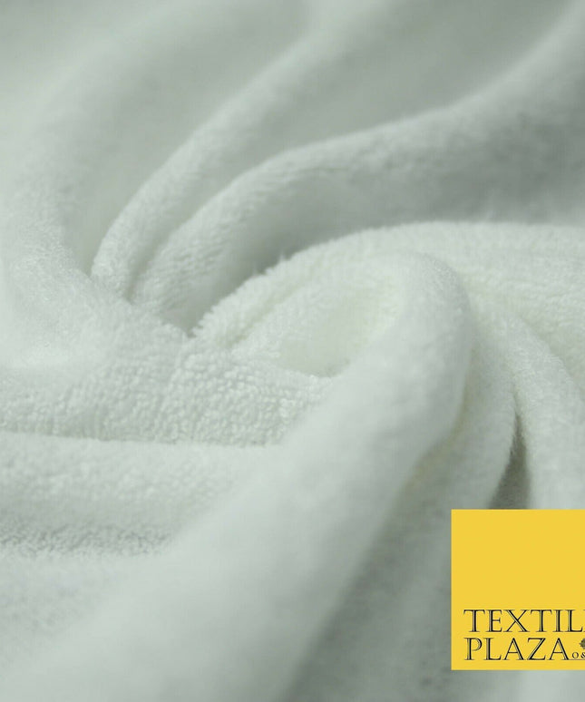 Light Plain Stretch One Sided Towelling (Terry) Fabric Jersey Knit Fabric 63"
