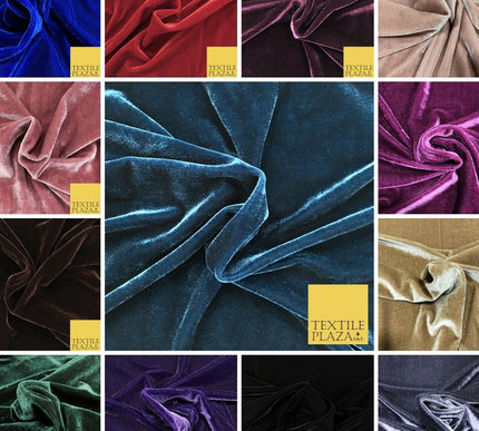 LUXURY High Quality English Plain Stretch Velvet Dress Fabric Over 18 Colours