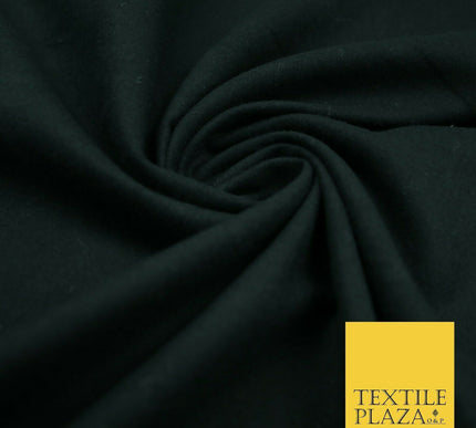 High Quality Plain BLACK Winceyette Soft Brushed 100% Cotton Fabric Flannel 2149
