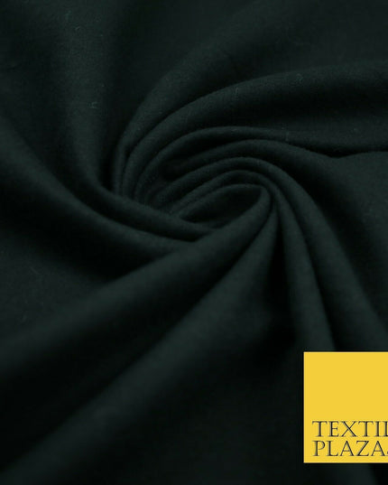 High Quality Plain BLACK Winceyette Soft Brushed 100% Cotton Fabric Flannel 2149